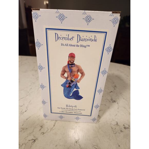 DECEMBER DIAMONDS - IT'S ALL ABOUT THE BLING "WATERSPORTS" MERMAN ornament NIB - Picture 1 of 2